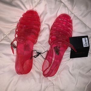 Forever 21 pink jelly shoes